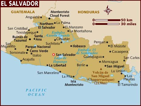 map of south america in spanish with capitals. Capital: San Salvador